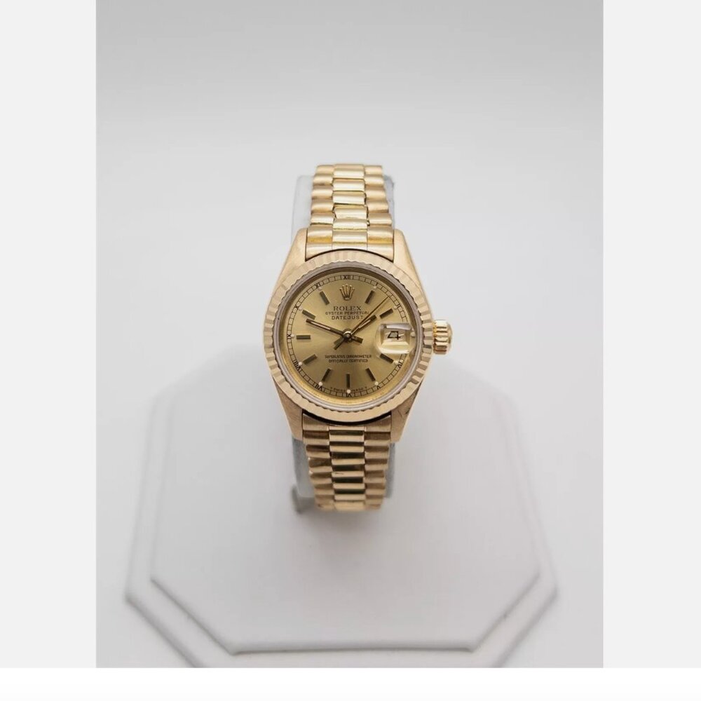 LADIES ROLEX PRESIDENT DATEJUST 18KT YELLOW GOLD